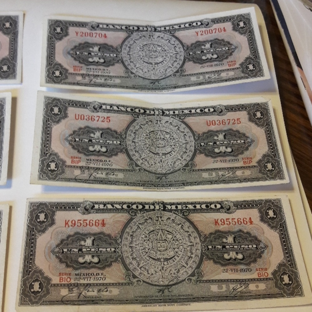 Old Mexican pesos.